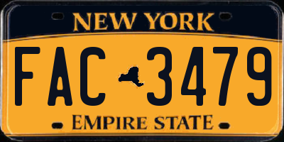 NY license plate FAC3479
