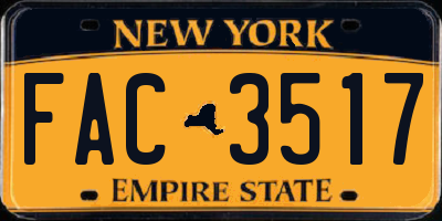 NY license plate FAC3517