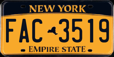 NY license plate FAC3519