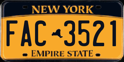 NY license plate FAC3521