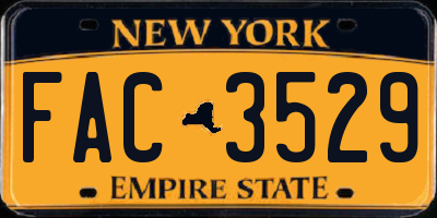 NY license plate FAC3529