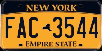 NY license plate FAC3544