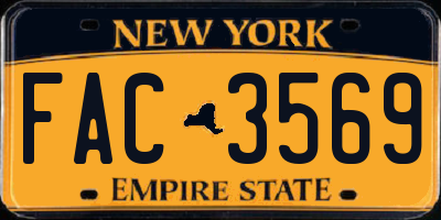 NY license plate FAC3569