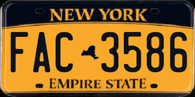 NY license plate FAC3586