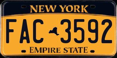 NY license plate FAC3592