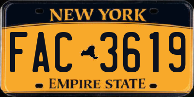 NY license plate FAC3619