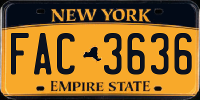 NY license plate FAC3636
