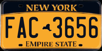 NY license plate FAC3656