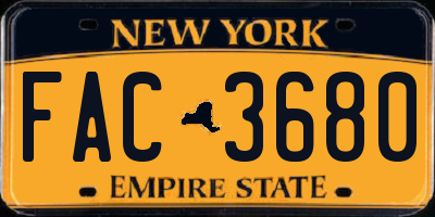 NY license plate FAC3680