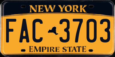 NY license plate FAC3703