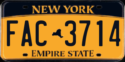 NY license plate FAC3714