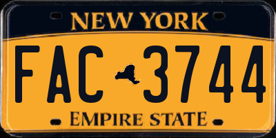 NY license plate FAC3744