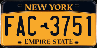 NY license plate FAC3751