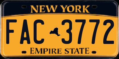 NY license plate FAC3772