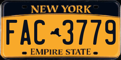 NY license plate FAC3779