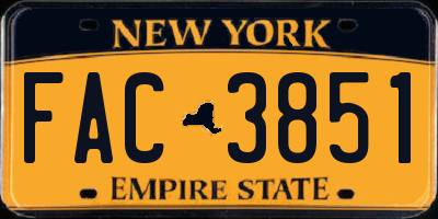 NY license plate FAC3851