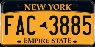 NY license plate FAC3885