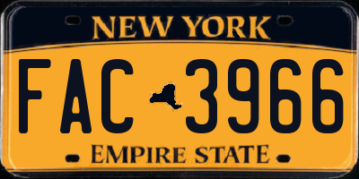 NY license plate FAC3966