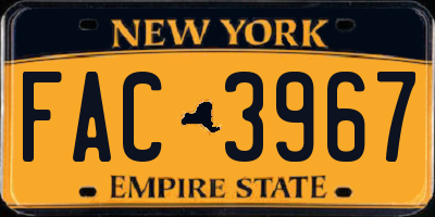 NY license plate FAC3967