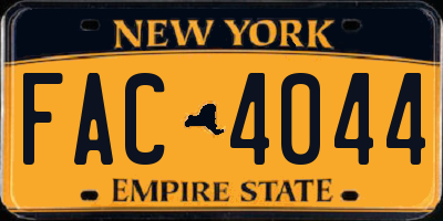 NY license plate FAC4044