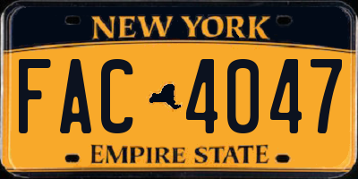 NY license plate FAC4047