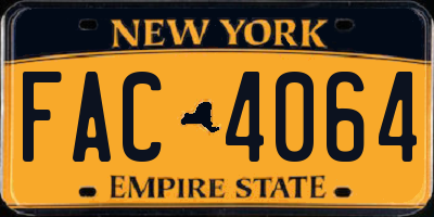 NY license plate FAC4064