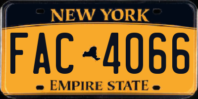 NY license plate FAC4066