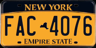 NY license plate FAC4076