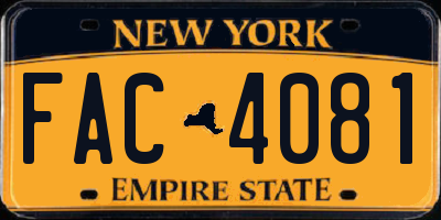 NY license plate FAC4081