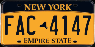 NY license plate FAC4147