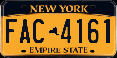 NY license plate FAC4161