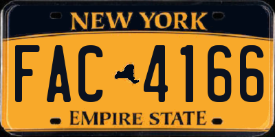 NY license plate FAC4166