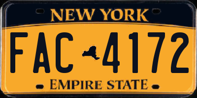 NY license plate FAC4172