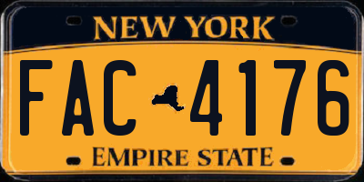 NY license plate FAC4176