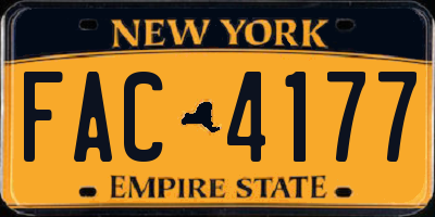 NY license plate FAC4177