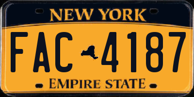 NY license plate FAC4187