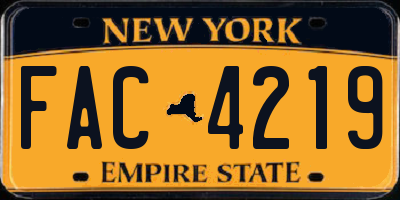NY license plate FAC4219