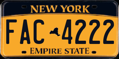 NY license plate FAC4222