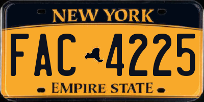 NY license plate FAC4225