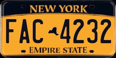 NY license plate FAC4232