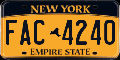 NY license plate FAC4240