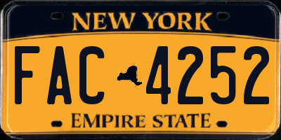 NY license plate FAC4252