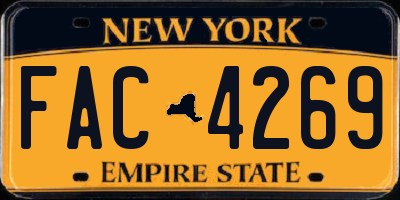 NY license plate FAC4269