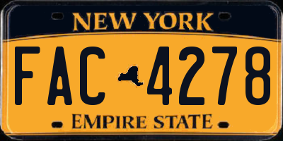 NY license plate FAC4278