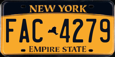 NY license plate FAC4279