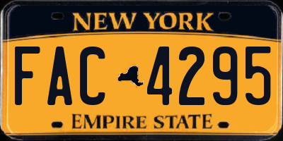 NY license plate FAC4295