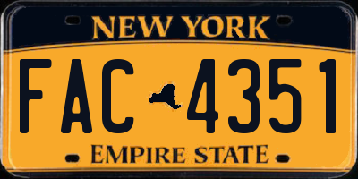 NY license plate FAC4351
