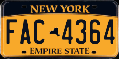 NY license plate FAC4364