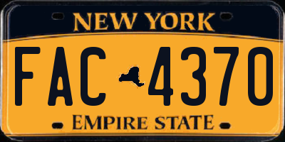 NY license plate FAC4370