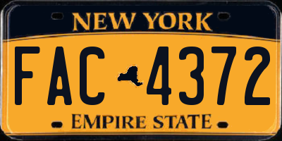 NY license plate FAC4372